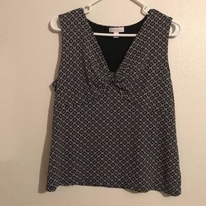 CharterClub black & white patterned sleeveless top